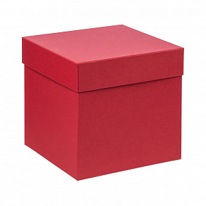 Коробка подарочная 170x170x170мм РУТАУПАК тиснение ЛЕН красный картон 000000000001222365