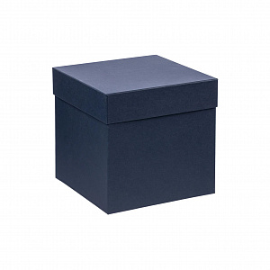 Коробка подарочная 110x110x110мм РУТАУПАК тиснение ЛЕН синий картон 000000000001222374
