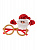 Маскарадные очки Дед Мороз блеск из полипропилена с декором из нетканого материала (полиэфирные волокна) 14x11x4,5см 82137 000000000001201848