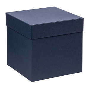 Коробка подарочная 190x190x190мм РУТАУПАК тиснение ЛЕН синий картон 000000000001222370