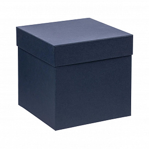 Коробка подарочная 170x170x170мм РУТАУПАК тиснение ЛЕН синий картон 000000000001222371