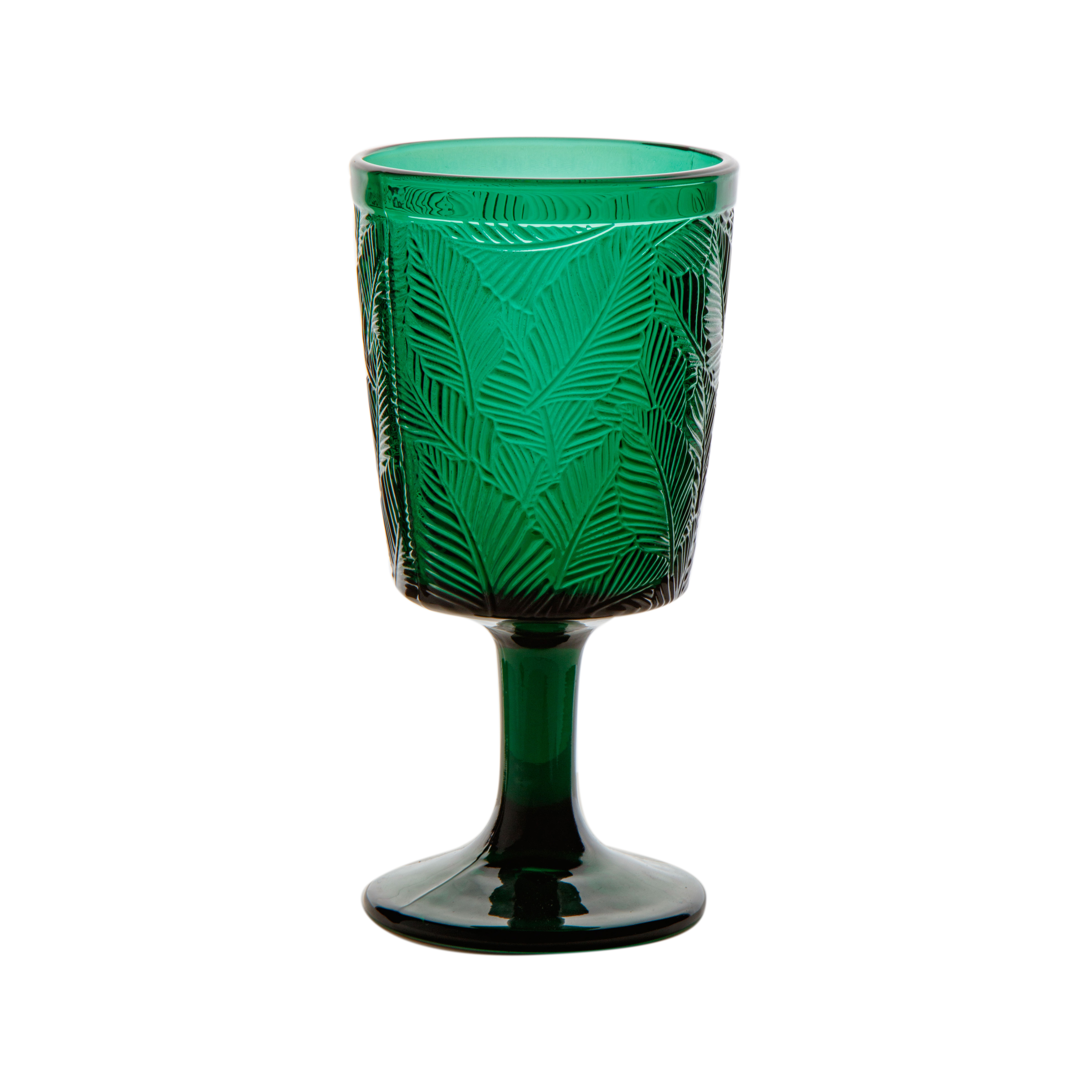 Кубок для вина 285мл GARBO GLASS Листья зеленый стекло ...