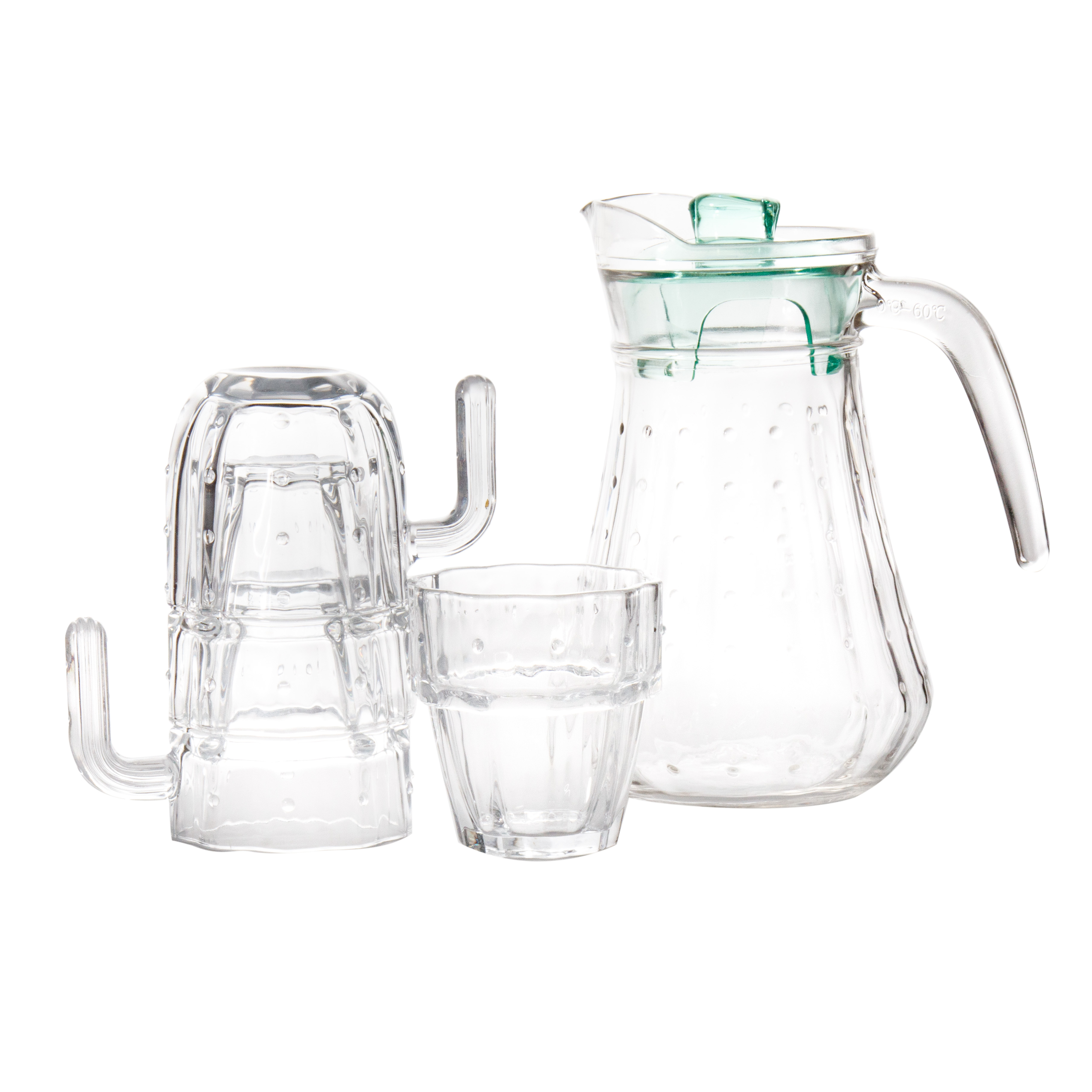Набор для питья GARBO GLASS Кактус (кувшин 1л + стакан 240мл-4шт ...