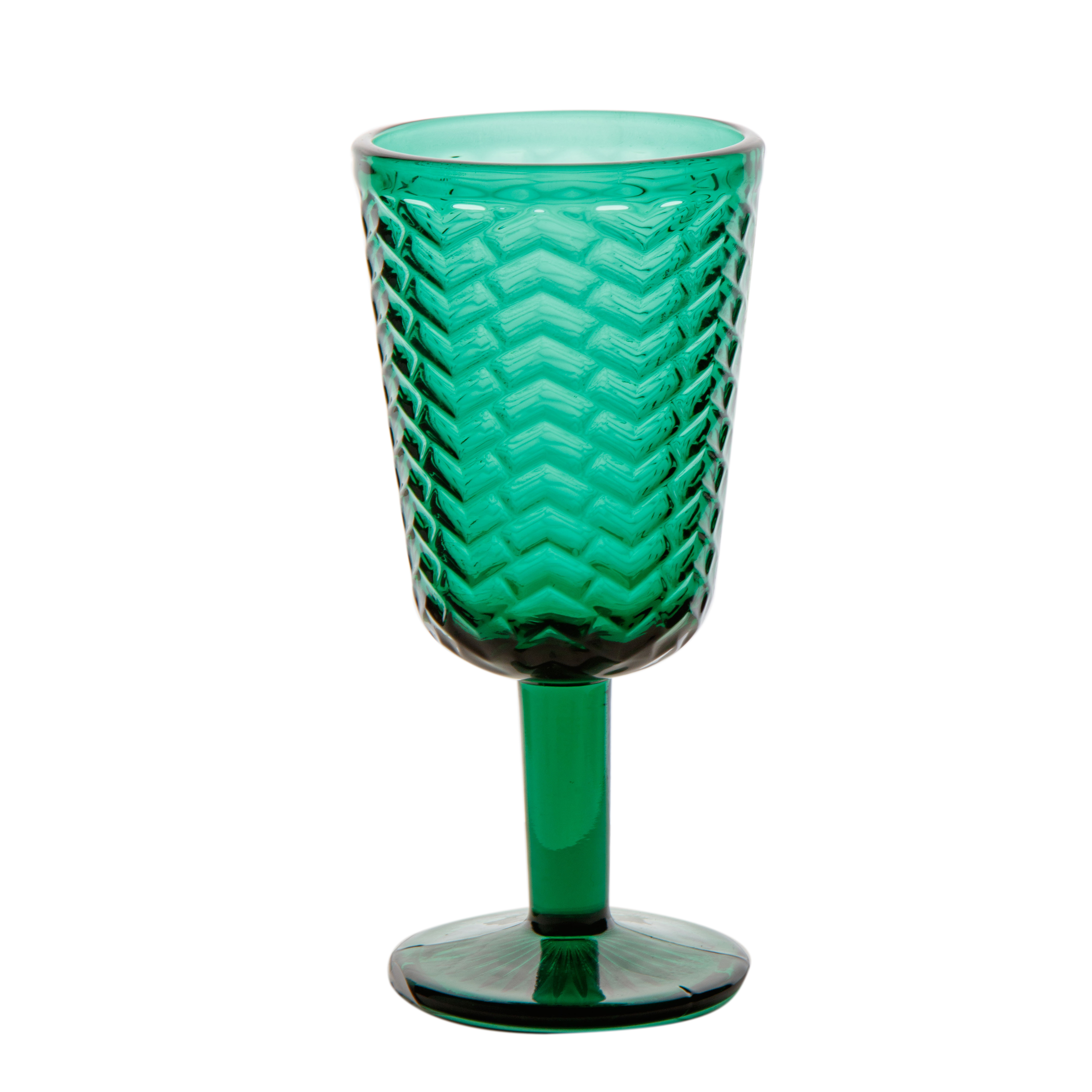 Кубок для вина 285мл GARBO GLASS Волна зеленый стекло