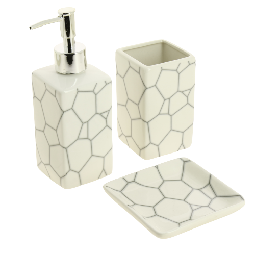 Набор для ванной 3 предмета ДОЛЯНА Жираф мыльница дозатор для мыла стакан керамика пластик 000000000001209719