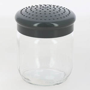 Банка для сыпучих продуктов 425мл FACKELMANN Style серая крышка стекло 000000000001194379