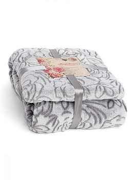 Плед LUCKY Поздравляю розы2 двуцвет. 150х200см 100%пэ серый T040146 000000000001200003