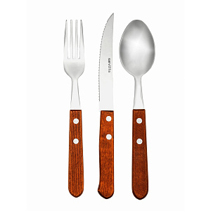 Набор столовых приборов 3 предмета SERVITTA Forte деревянная ручка нержавеющая сталь 000000000001217085