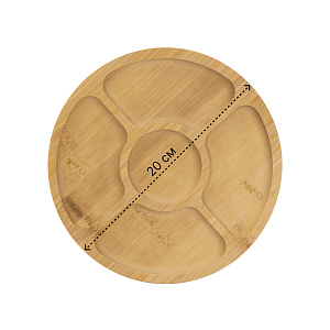 Менажница 5-и секционная 20х20х1,6см бамбук Менажница 5-и секционная 20х20х1,6см бамбук 000000000001221644