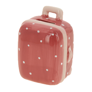 Декоративная копилка Розовая в горошек из керамики / 10х9х6см арт.76547 000000000001195734