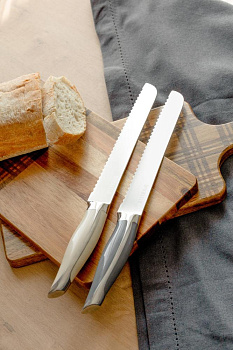 Нож для хлеба 20,5см DE'NASTIA Wave line серый нержавеющая сталь/пластик 000000000001228015