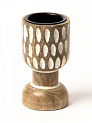 Подсвечник 6x6x10см DE'NASTIA бежевый/белый дерево манго 000000000001230456