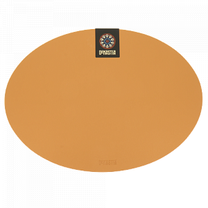 Салфетка сервировочная 45х32см DE'NASTIA овал двусторонняя оранжевая/серая искусственная кожа 100%пвх 000000000001207476