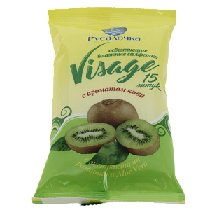 Салфетки влажные 15шт РУСАЛОЧКА Visage киви 000000000001187535