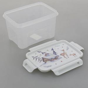 Контейнер для СВЧ 1,1л ПОЛИМЕРБЫТ Toile de Jouy прямоугольный пластик 000000000001202692