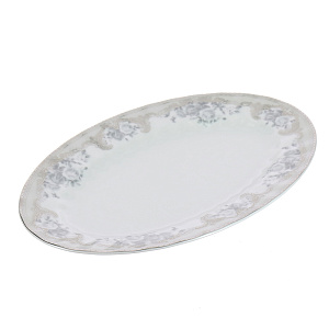 Овальное блюдо Платиновый вензель Porcelaine Czech Gold Hand s.r.o., 32 см 000000000001136179