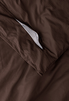 Пододеяльник 175х210см DE'NASTIA коричневый сатин-страйп 3мм хлопок-100% 000000000001215567