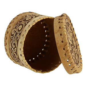 Шкатулка Сибирский Сувенир, 10х10х6 см, береста 000000000001146573