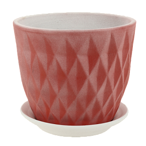 Горшок для цветов декоративный керамический Ромб красно-белый №2 3л ГК 18 000000000001200885