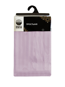 Проcтыня 270х240см DE'NASTIA лиловая сатин-страйп хлопок100% 000000000001195026