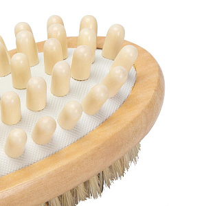 Щетка для тела массажная 35х8х6см двусторонняя дерево/щетина кабана 000000000001224284