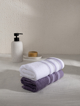 Набор махровых полотенец LUCKY 450gsm 40x60 (2шт) 100% Хлопок темно-синий/темно-серый D100400 000000000001227640