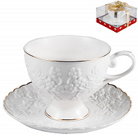 Чайная пара (чашка 220мл) BALSFORD Грация Галена подарочная упаковка с бантом фарфор 000000000001193997