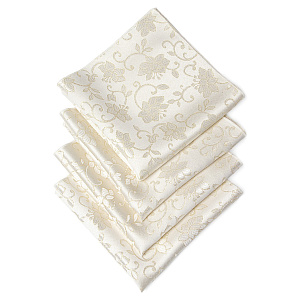 Комплект скатерть 150х250см + 4салфетки 43х43см LUCKY Сияние золотистый 100% полиэстер 000000000001202443
