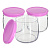 CESNI Набор банок для сыпучих продуктов 3шт 500мл PASABAHCE Pink стекло 000000000001124144