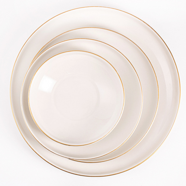 Набор столовой посуды 19 предметов TULU PORSELEN Tutku (обеденная 27см -6шт, десертная 21см-6шт, суповая 19см-6шт, салатник 18см-1шт) фарфор 000000000001212909