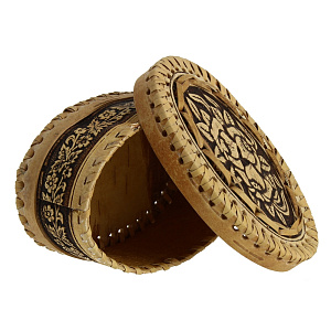 Овальная шкатулка Сибирский Сувенир, 13х10х7 см, береста 000000000001146574