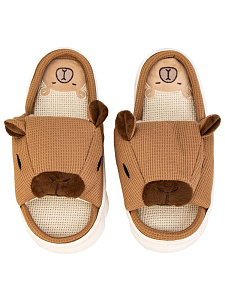 Тапочки домашние 36-37 женские капибара открытые коричневый полиэстер/ПВХ 000000000001228860