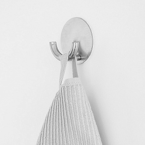 Крючок на липучке 5,3x2,5см DE'NASTIA круглый серый нержавеющая сталь 000000000001212664