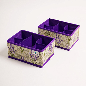 Набор органайзеров для хранения 2шт 5 секций 21x14x10см РУТАУПАК ЛАВАНДА 000000000001211977