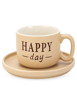 Набор чайный 4 предмета 220мл Happy beige керамика A0090-1 000000000001235034