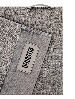 Полотенце махровое 50х90см DE'NASTIA Джинс эффект серый хлопок-100% 000000000001214342