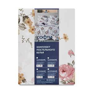 Комплект постельного белья 2,0сп СОФТИ (пододеяльник 180х218см, простыня 182х220см, наволочка 70х70см-2шт) Роза бутон полиэстер/хлопок 000000000001226135