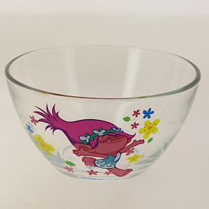 Набор детской посуды 3 предмета (салатник/кружка/тарелка) КОРАЛЛ Тролли стекло 000000000001197537