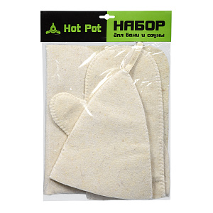 Набор из трех предметов (Шапка, коврик, рукавица) Hot Pot, войлок /20,42013 000000000001192176