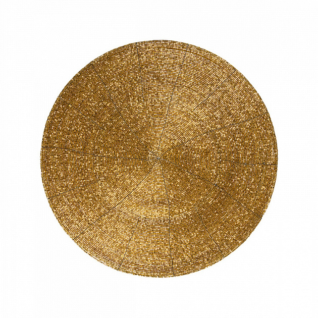 Салфетка сервировочная 35см DE'NASTIA золотистый меланж бисер 000000000001225833