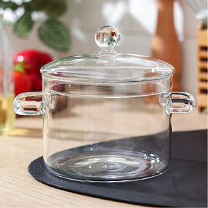 Кастрюля 1,4л 15х21х16см боросиликатное стекло 000000000001213788