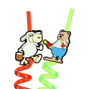 Набор трубочек для коктейля Животные Pap Star, 27 см, 2 шт. 000000000001142507