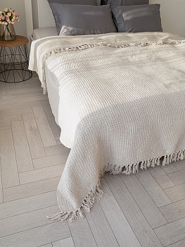 Покрывало 200x220см DE'NASTIA бежевый вафельное меланж хлопок 000000000001229651