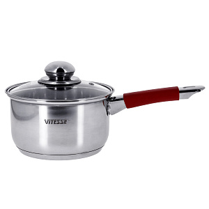 Ковш 1,5л VITESSE стеклянная крышка силиконовая ручка VS-9012-1 000000000001167286