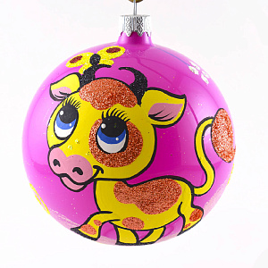 Декоративное украшение 10см Шар 5 БИРЮСИНКА Подарочный С стекло 000000000001180001