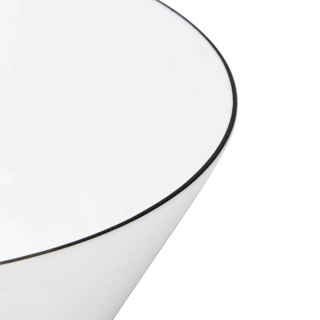 Салатник 15см белый с черной каймой стеклокерамика 000000000001223526