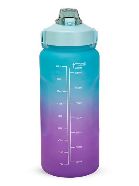 Бутылка для воды 2л  градиент мятный пластик 000000000001228496