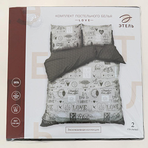 Комплект постельного белья Этель 2сп Love 175х215см 200х220см 70х70см-2шт 100%хлопок бязь 125 г/м2 2968331 000000000001205020