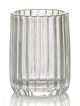 Стакан для зубных щеток 8x8x10см 230мл DE'NASTIA Граненое стекло прозрачный стекло 000000000001218912