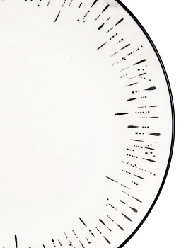 Тарелка обеденная 23см ELRINGTON MILA SHANY белый/черный керамика 000000000001228507